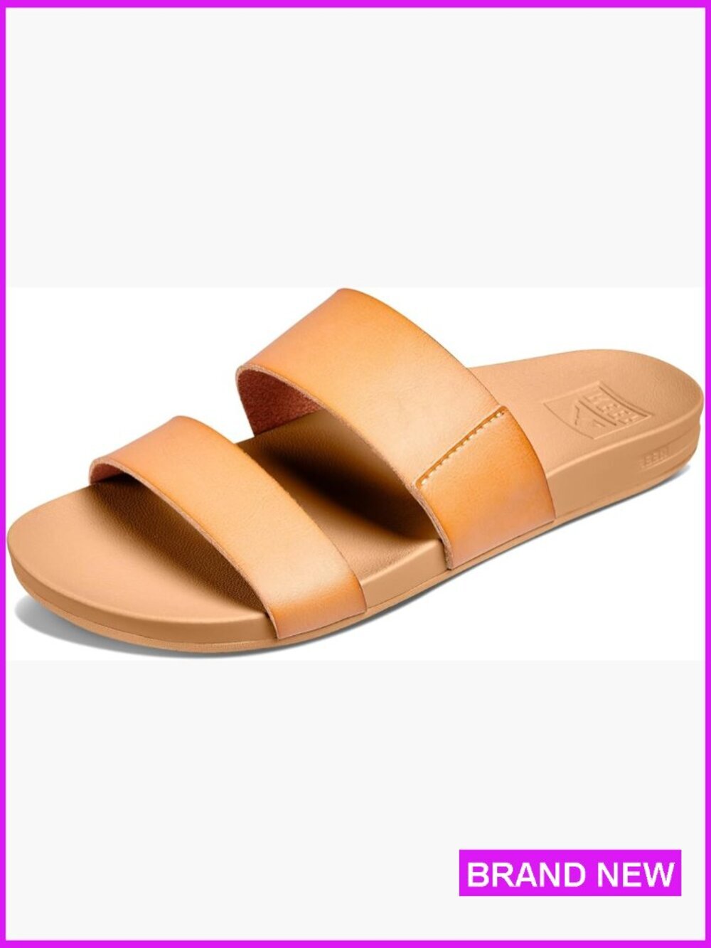 Double Strap Slide Sandal with Arch Support Cushion Bounce Foam Vegan Leather